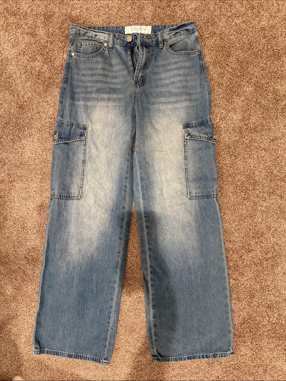 Indigo Rein Relaxed Midrise Cargo Denim Jeans